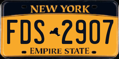 NY license plate FDS2907