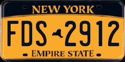 NY license plate FDS2912