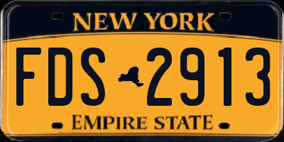 NY license plate FDS2913