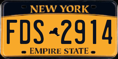 NY license plate FDS2914