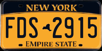 NY license plate FDS2915