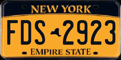 NY license plate FDS2923