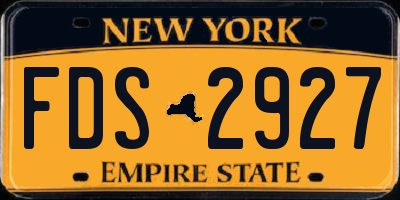 NY license plate FDS2927