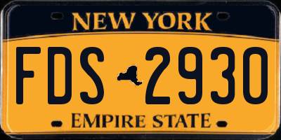 NY license plate FDS2930