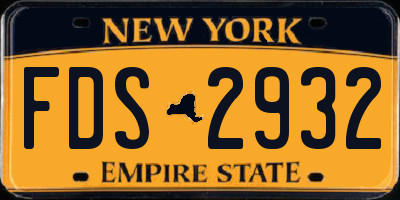 NY license plate FDS2932