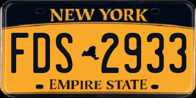 NY license plate FDS2933