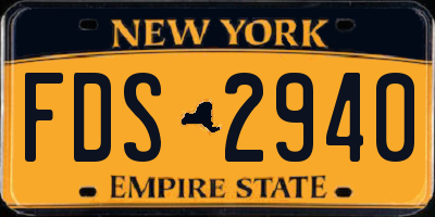 NY license plate FDS2940