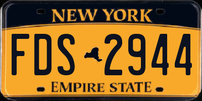 NY license plate FDS2944