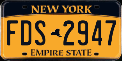 NY license plate FDS2947