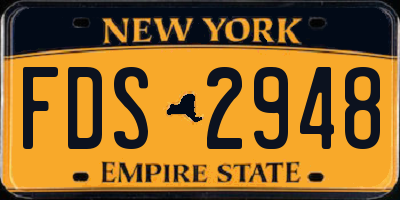 NY license plate FDS2948