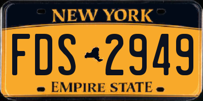 NY license plate FDS2949