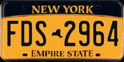 NY license plate FDS2964