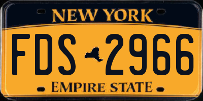 NY license plate FDS2966