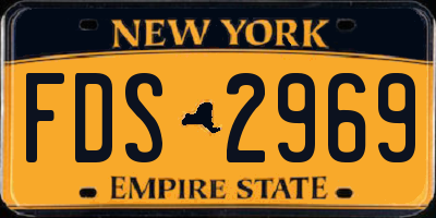 NY license plate FDS2969