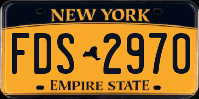 NY license plate FDS2970