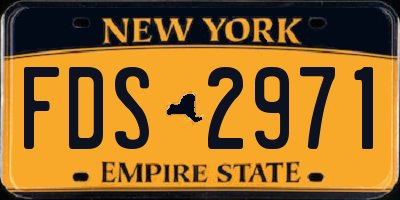 NY license plate FDS2971