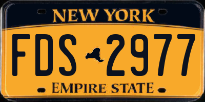NY license plate FDS2977
