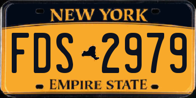 NY license plate FDS2979