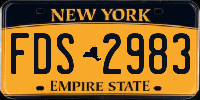 NY license plate FDS2983