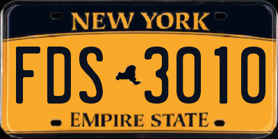 NY license plate FDS3010