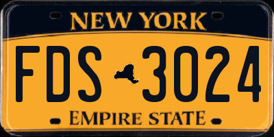 NY license plate FDS3024