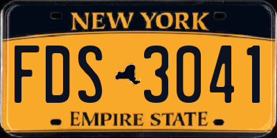 NY license plate FDS3041