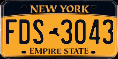 NY license plate FDS3043