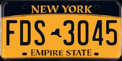 NY license plate FDS3045