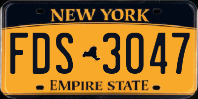 NY license plate FDS3047