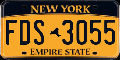NY license plate FDS3055