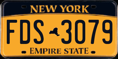 NY license plate FDS3079