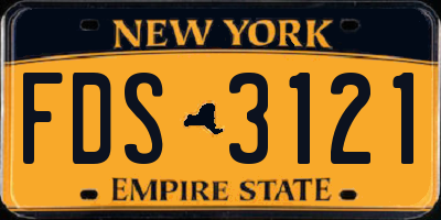 NY license plate FDS3121