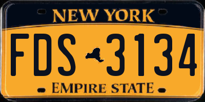 NY license plate FDS3134