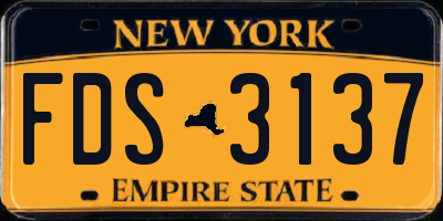NY license plate FDS3137
