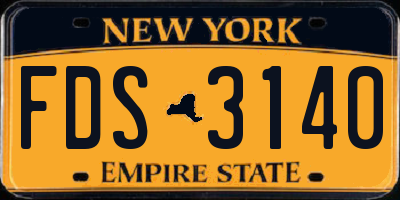 NY license plate FDS3140