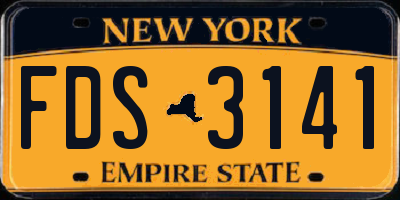 NY license plate FDS3141