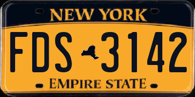 NY license plate FDS3142