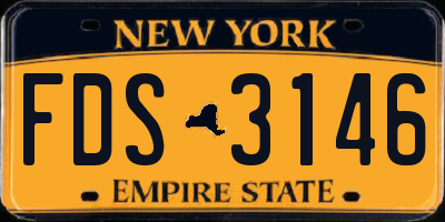 NY license plate FDS3146