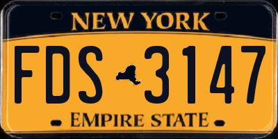 NY license plate FDS3147