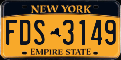 NY license plate FDS3149