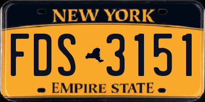 NY license plate FDS3151