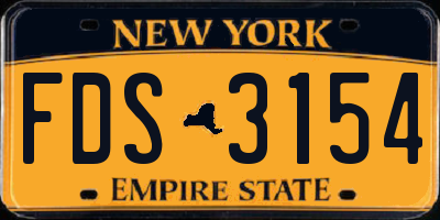 NY license plate FDS3154