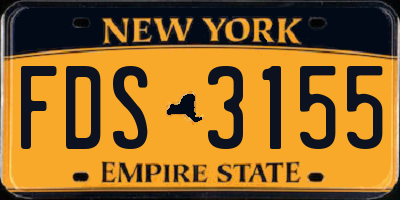 NY license plate FDS3155