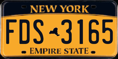 NY license plate FDS3165