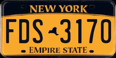 NY license plate FDS3170