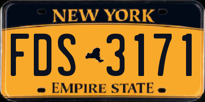 NY license plate FDS3171