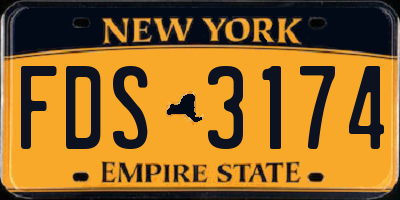 NY license plate FDS3174