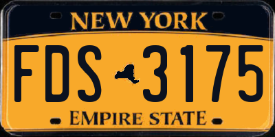 NY license plate FDS3175