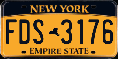 NY license plate FDS3176