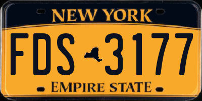 NY license plate FDS3177